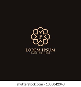 letter F logo design for Luxury, Restaurant, Royalty, Boutique, Cafe, Hotel, Heraldic, Jewelry, Fashion and other vector illustration