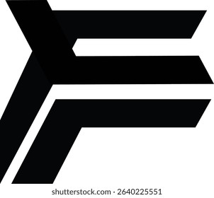 Letter F logo design negative space icon template