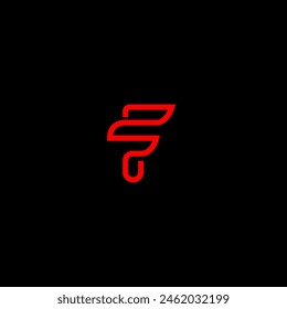 Buchstabe F-Logo-Design mit einfachen Symbolen