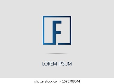 Letter F logo design with square smooth gradient. vector illustration