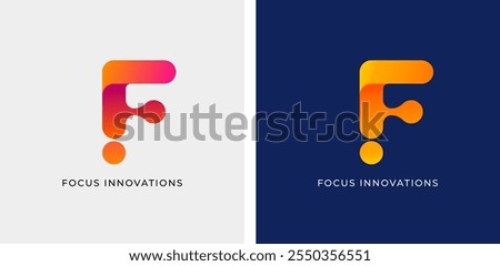 Letter F logo design. Tech, medical, colorful logo, element and illustration. Vector Concept design