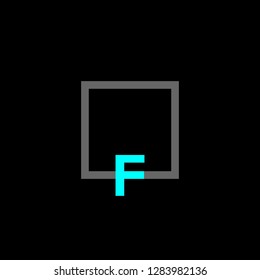 letter F logo design template. creative sign. Universal vector icon. square style - Vector