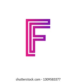Letter F logo design template element. Minimal unique modern creative trendy business initial based icon logo. Vector illustration. Abstract template. Creative letter.