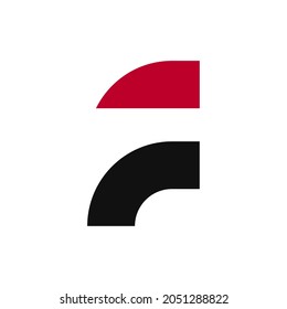 Letter F logo design template on white backgrund