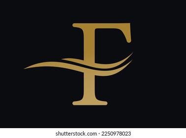 Letter F logo design template, Vector illustration
