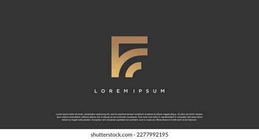 Letter F logo design template with simple and unique