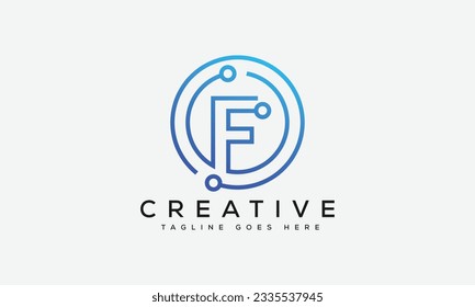 Ilustración vectorial de la plantilla de diseño del logotipo F de la letra.