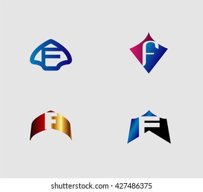 Letter f logo design template
