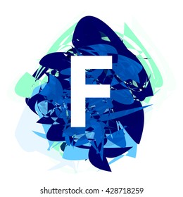 Letter F, logo design template element, letter on blue abstract, font style, vector illustration