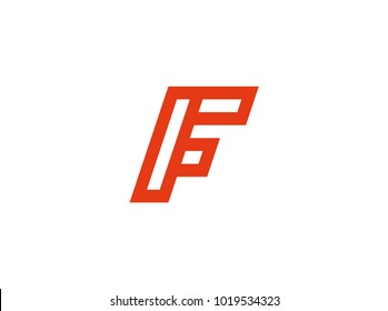 Letter F logo design. Vector logo template in line style