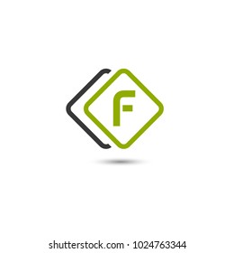 Letter F logo design vector. Simple and clean flat design of letter F logo vector template. Layer Square Rounded Vector Illustration.
