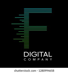 Letter F logo design vector template, fast speed technology moving, quick energy symbol. This logo is suitable for digital, techno.