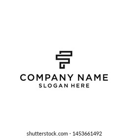 letter f logo design vector illustration template
