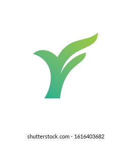 letter f logo design vector animal flying template