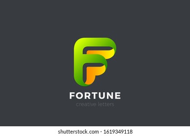 Letter F Logo design vector template Ribbon Font style Typography.