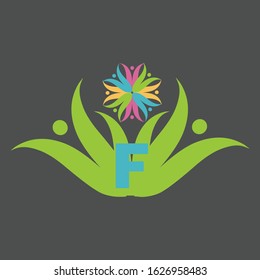 letter f logo design vector icon