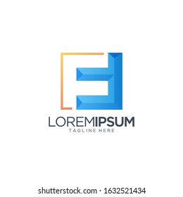 Letter F Logo Design Vector Template