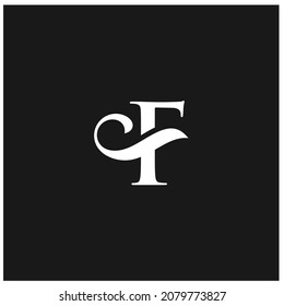 letter F logo design vector template, serif font