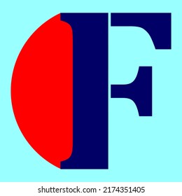 Letter F Logo. F Letter Design Vector with Semicircle Beside