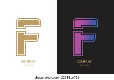 Letter F logo design vector template.