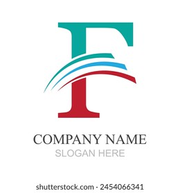 letter F logo design vector template design for brand