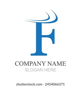 letter F logo design vector template design for brand