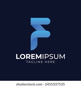 Buchstabe F Logo Design Vektorgrafik
