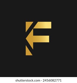 Letter F Logo Design Vektorgrafik mit kreativer Illustration und goldenem Gradientenkonzept