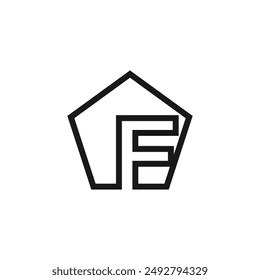 Vector de diseño del logotipo de la letra F con forma universal e idea creativa