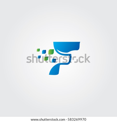 Letter F Logo Elegant Smooth Lines Color Ribbon Style Letter F Logo Elegant Smooth Lines Color Ribbon Style