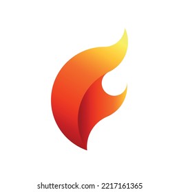 Letter F Logo Fire, Design Vector