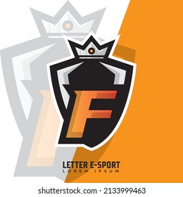 letter F logo gamer design, Initials e-sports logo design concept,  emblem design for eSports team.