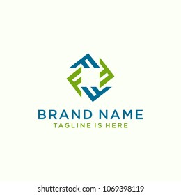 Letter F logo icon design template elements