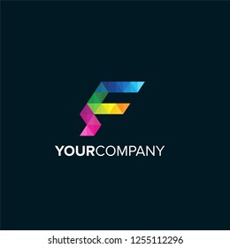 Letter F logo icon design template elements