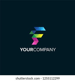 Letter F logo icon design template elements