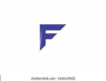 Letter F logo icon design template elements. Blue logo design concept