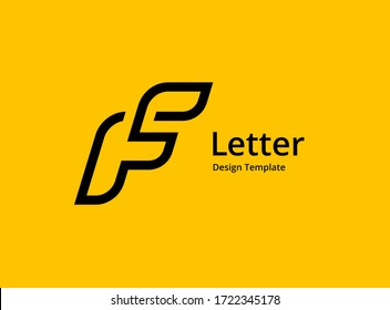 Letter F logo icon design template elements