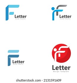 Letter F logo icon design template elements