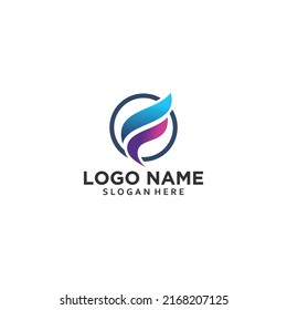 Letter f logo icon design template elements