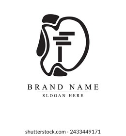 Letter F logo icon design template elements, Letter DF logo design template with simple and unique