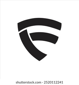 Letter F logo icon design security shape modern logo design