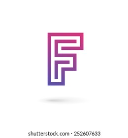 Letter F logo icon design template elements 