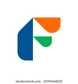 Letter F logo. Icon design. Template elements. Geometric abstract logos