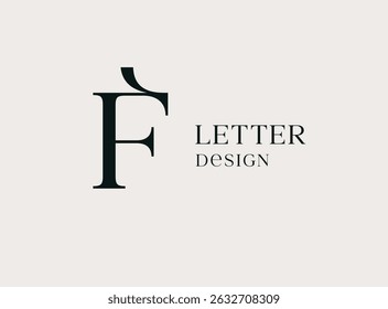 Letter F logo icon design. Classic style luxury monogram.