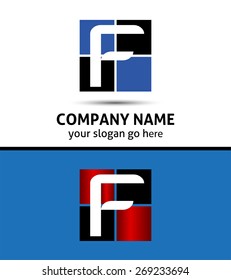 Letter F logo icon design template elements
