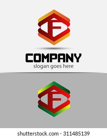 Letter F logo icon design template
