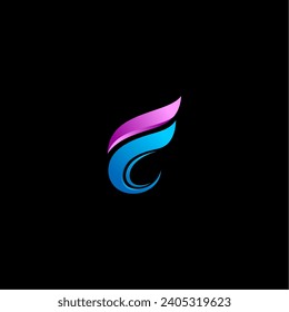 Letter F logo icon template element.