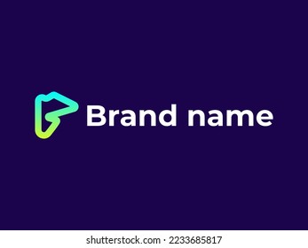 Identidad del logotipo de la letra F, marca del logotipo de la letra F degradada