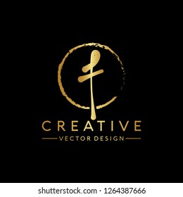 Letter F Logo. Initial Letter Design Vector Luxury Colors