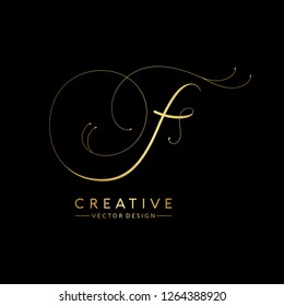 Letter F Logo. Initial Letter Design Vector Luxury Colors